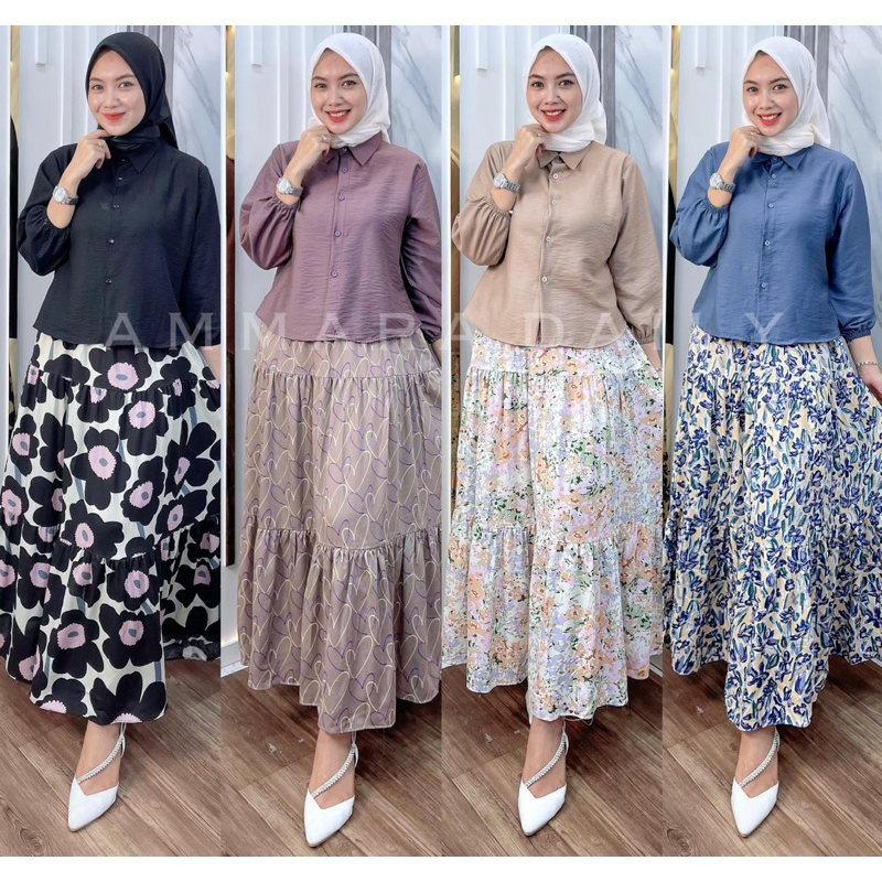 RB AMMARA - SAFARA setelan rok rayon mix pololinen