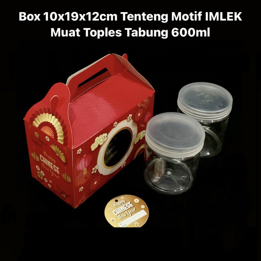 

5 pcs dus jinjijng packaging 3 toples kue kering ukuran 600 ml box tenteng hadiah hempers imlek
