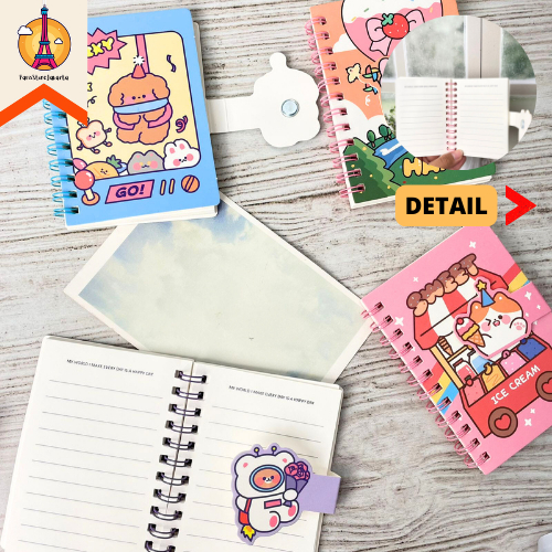 

Buku Spiral Ukuran A7 Karakter Premium Dengan Penutup BK-1077 Notebook Alat Tulis Kantor Sekolah