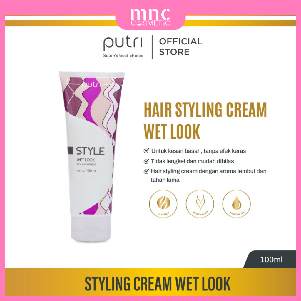 Putri - Wet Look Styling Gel Rambut Tahan Lama | Styling Rambut Pria & Wanita | Hair Gel Lokal Murah