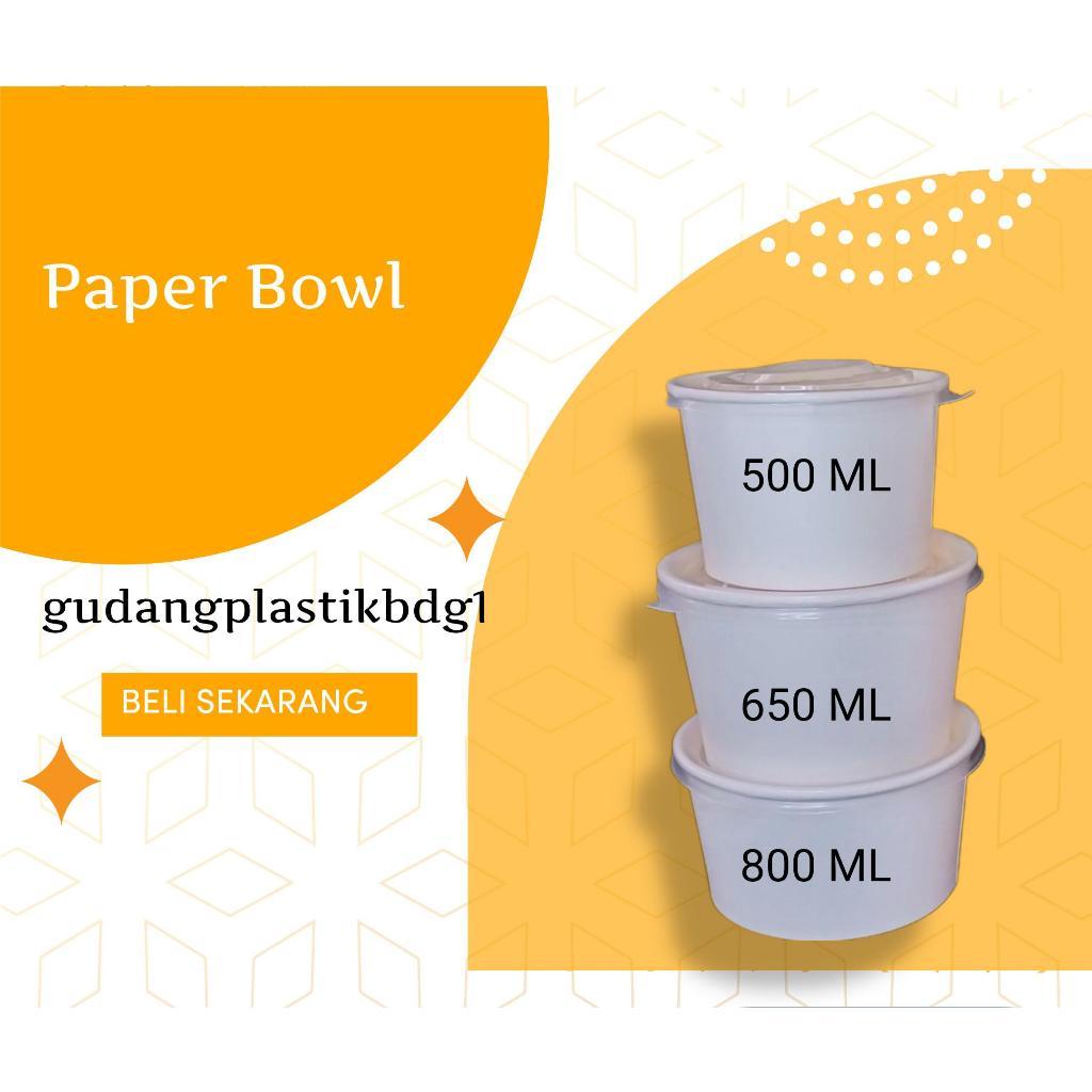RESELER Paper Bowl 500 / 650 / 800 / Rice Bowl 500 / 650 / 800 / Mangkok Kertas + LID / mangkok ayam