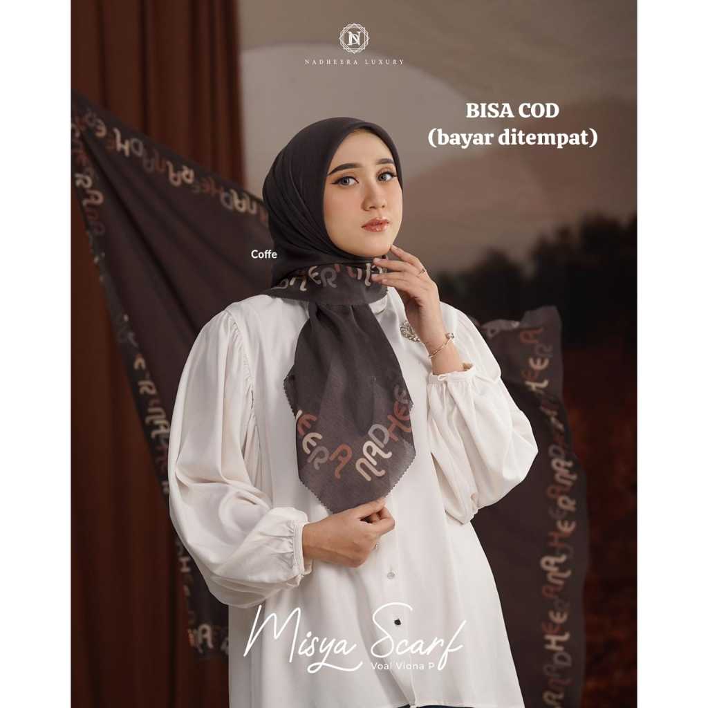 Nadheera Luxury Misya Scarf Kerudung Segiempat Voal Motif Terbaru