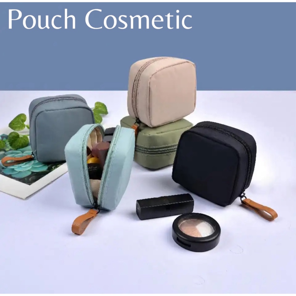 Pouch Cosmetic Travel Portable Korean Makeup Bedak lipstik Dompet Organizer Tas Kosmetik Travel Simp