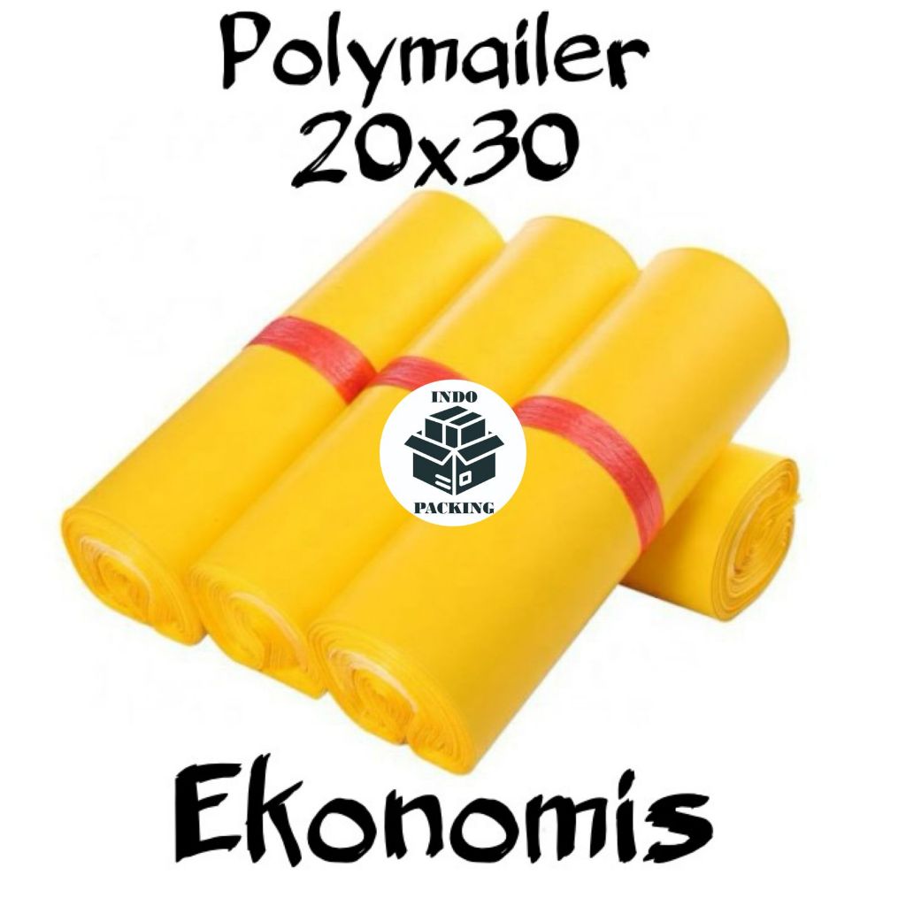 

(isi 100) Polymailer Ekonomis Kuning 20x30 cm / Amplop Plastik Packaging / Packaging Olshop