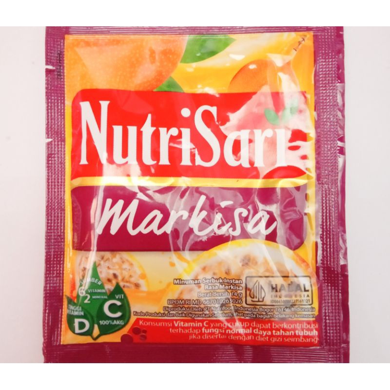 

nutrisari rasa markisa per renceng isi 10 sachet