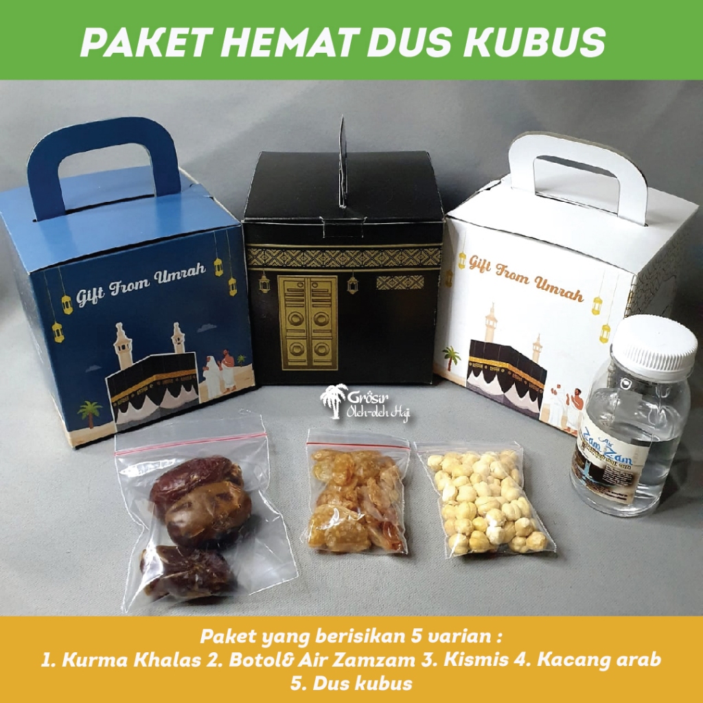 

Paket Oleh Oleh Haji Dan Umroh Hemat Murah Ekonomis | Dus Kubus|Box Kabah