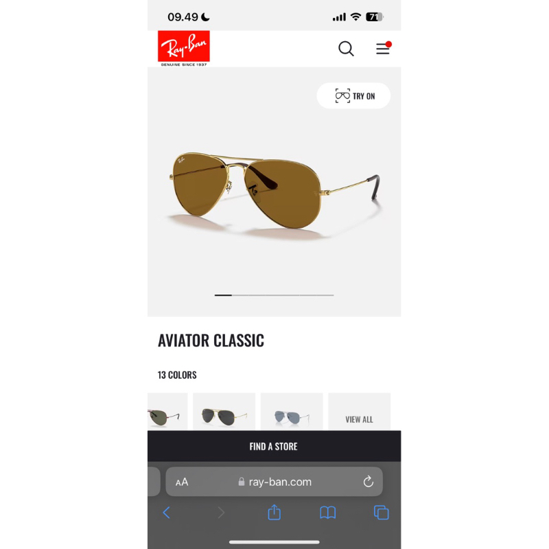 rayban aviator classic preloved