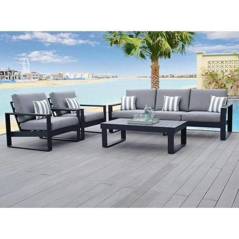 SET KURSI SOFA BESI OUTDOOR MINIMALIS MODERN FORMASI 3211+ MEJA