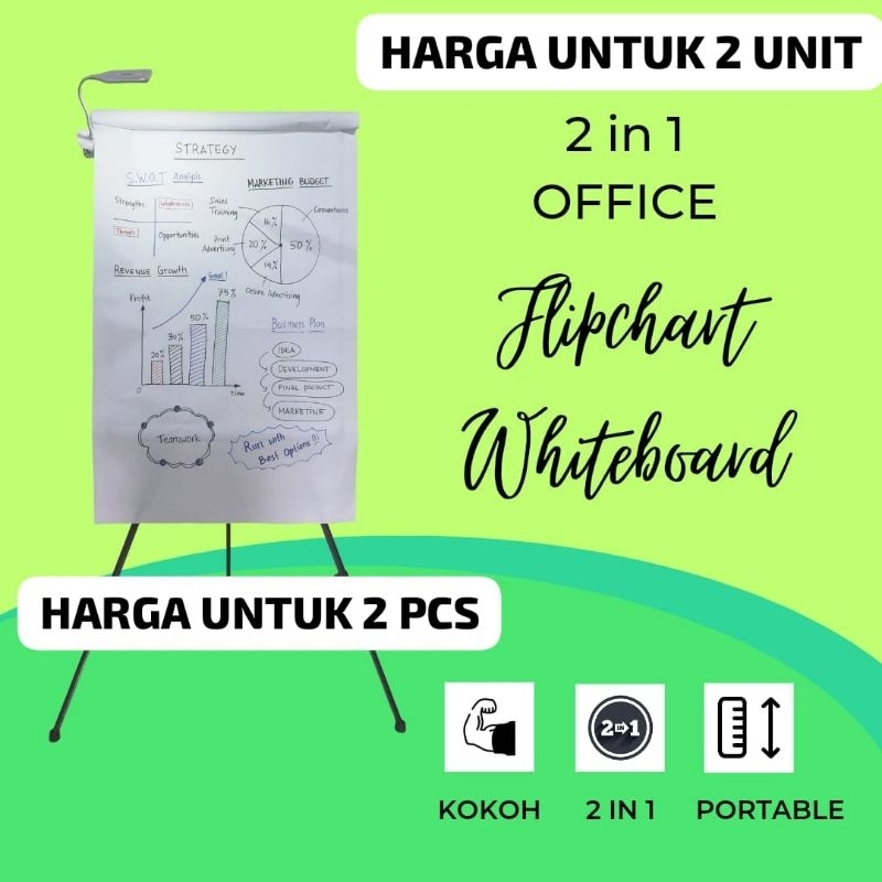

PAKET SMART STANDING WHITEBOARD PAPAN FLIPCHART BERDIRI DENGAN LED LAMP PORTABLE (2UNIT)