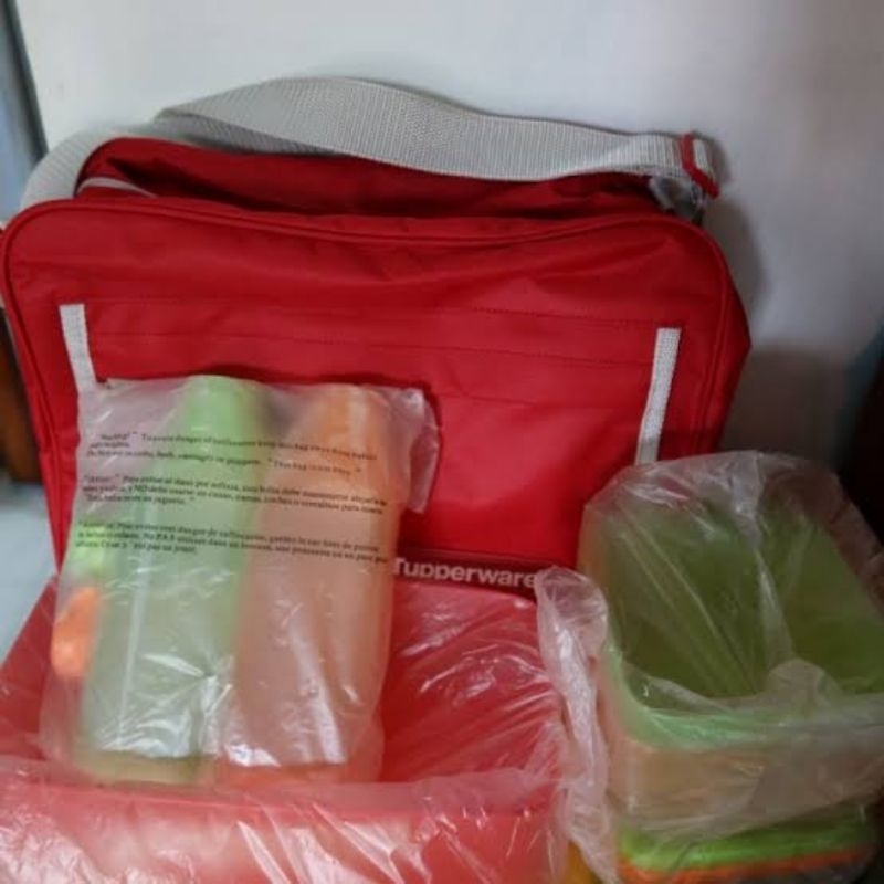 TUPPERWARE SALE  HOLIDAY PACK PAKET TAS PICNIC TAS HOLIDAY ECO SQUARE 500ML SMALL SUMMER 600ML PAK N