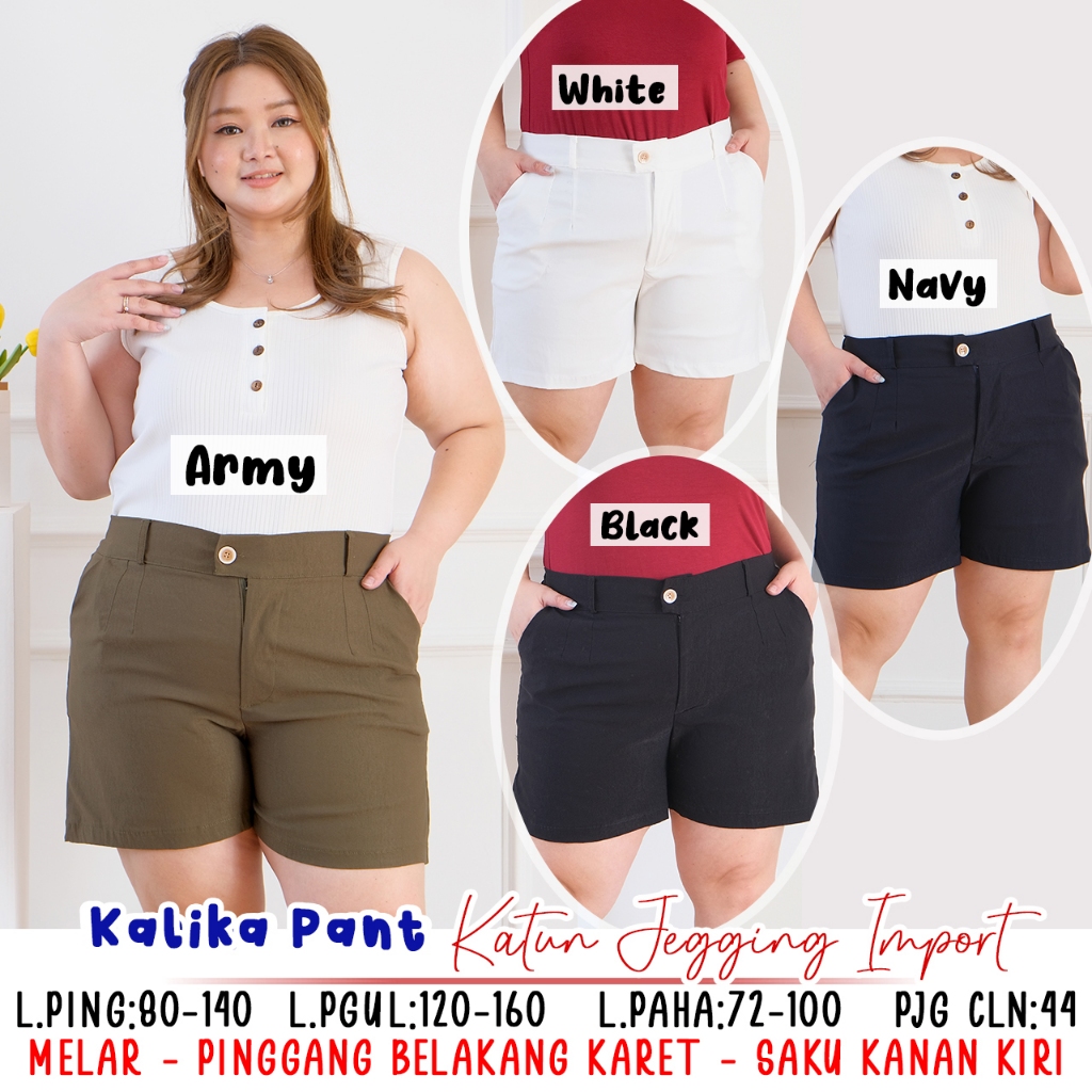 KALIKA PANTA CELANA PENDEK WANITA BIGSIZE JUMBO NEW