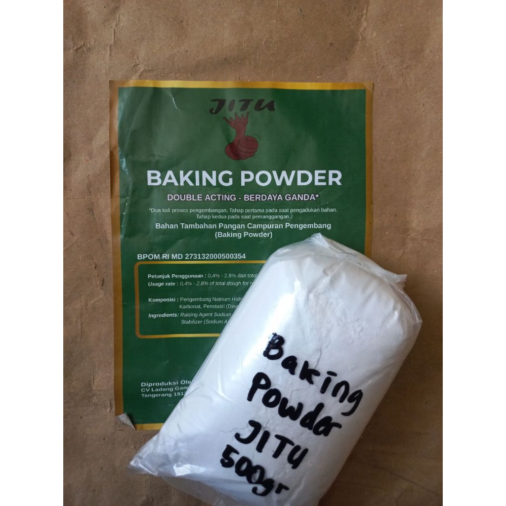 

Baking Powder JITU Double Acting Repack 500gram / Berdaya Ganda Baking Powder / Pengembang Repack 500gr Termurah Terlaris