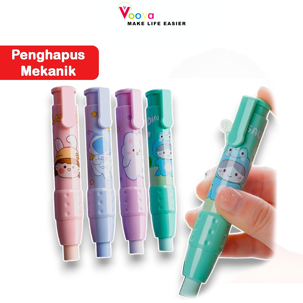 

VOOVA Penghapus Pensil Mekanik / Penghapus Mekanik Kartun Lucu / Penghapus Pensil Karakter / Penghapus Pensil / Mechanical Eraser / Penghapus Bentuk Lipstick Karakter Lucu