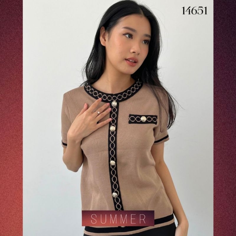 SC-6298 LARISSA TOP IMPORT BKK - Atasan Rajut Import BKK Baju Rajut Wanita Atasan Wanita Blouse Wani