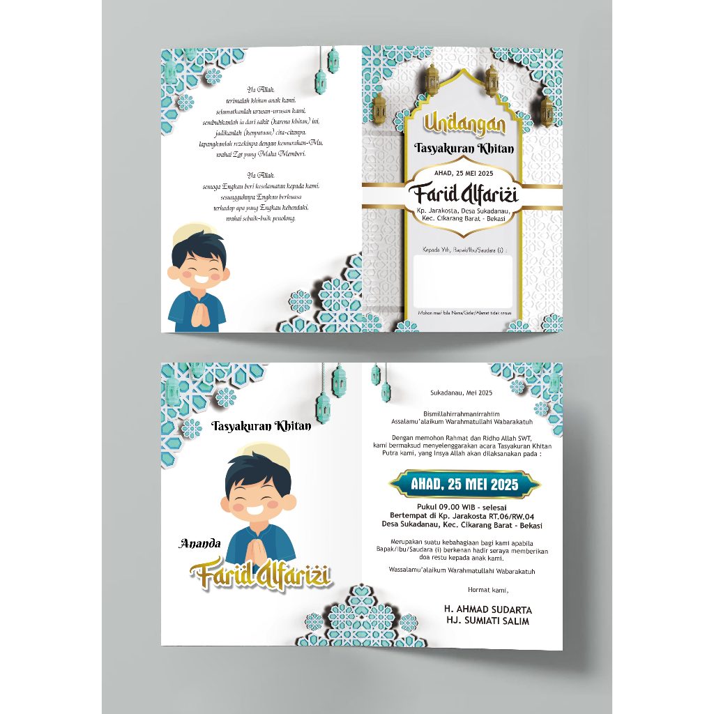 Undangan Khitan Unik Kekinian Aesthetic | Undangan Tasyakuran | Undangan Syukuran