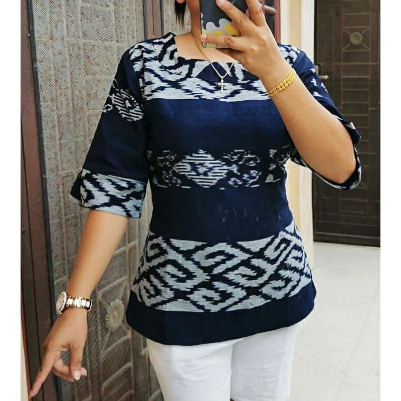 BLOUSE TENUN TROSO ATASAN KERJA WANITA