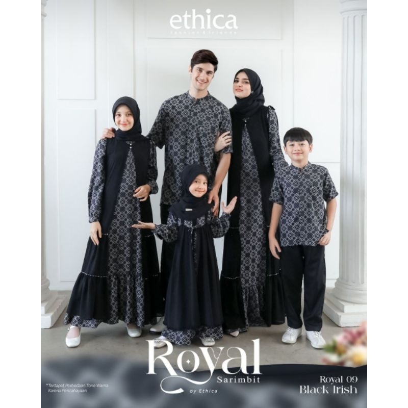 TERMURAH | BEST SELLER | SARIMBIT SET COUPLE KELUARGA ELFA ROYAL 09 BLACK IRISH BY ETHICA | KAGUMI 3