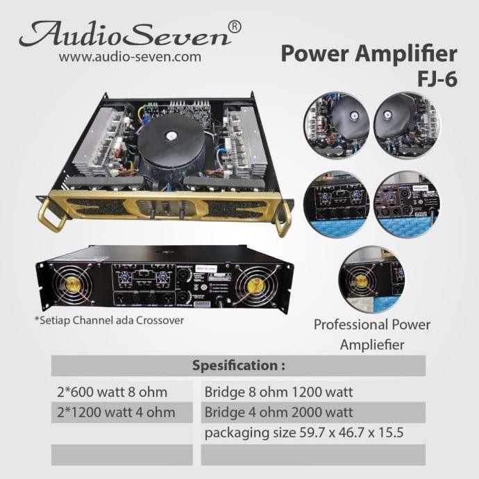 POWER AMPLIFIER AUDIO SEVEN FJ 6 / FJ6 ORIGINAL 2 CHANNEL