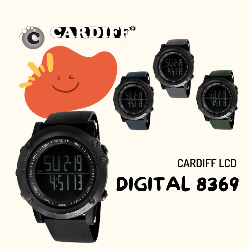 Jam Tangan Anti Air CARDIFF LCD C 8369