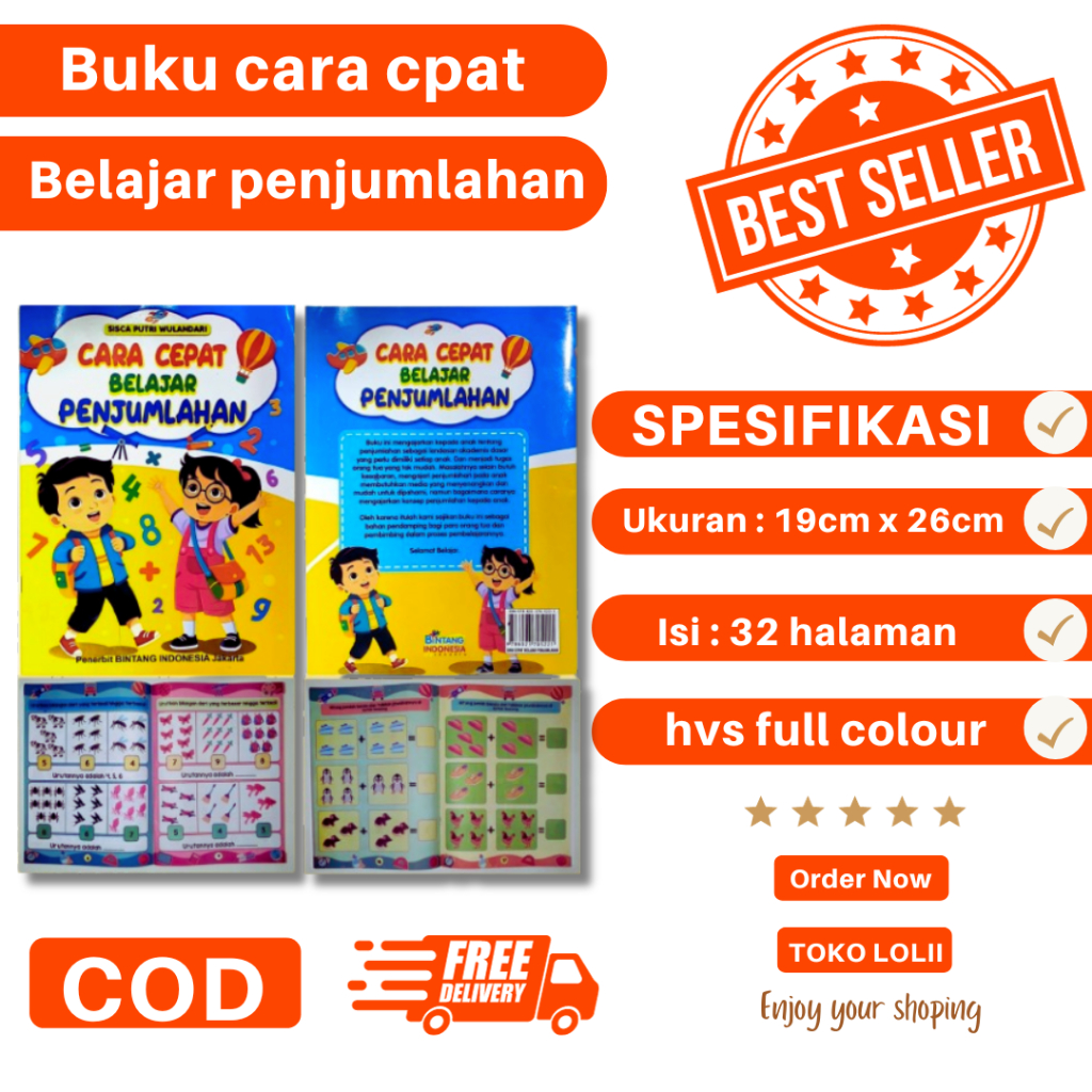 

Buku Edukasi Cara Cepat Belajar Penjumlahan Full Colour