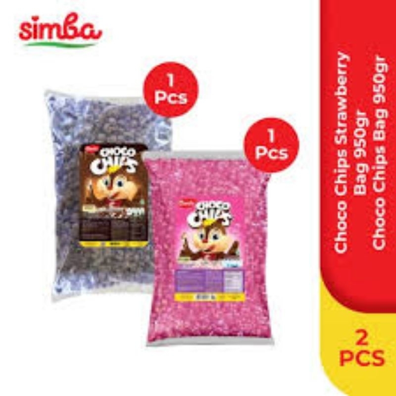 SIMBA CHOCO CIPS BULKY BAG COKELAT | STROBERY NETTO 1 KG
