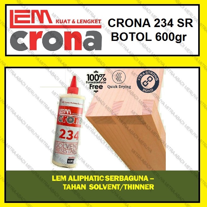 

Lem Crona 234 SR 6 gr Lem Kayu BEST SELLER ALIPHATIC WOOD GLUE ars