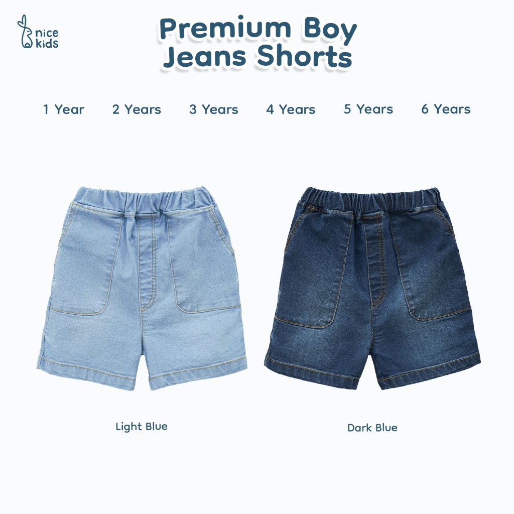 Nice Kids - Premium Boys Jeans Short Baby Kids Celana Pendek Anak Lak-laki 1-6 Tahun Bawahan Anak Laki-Laki Denim