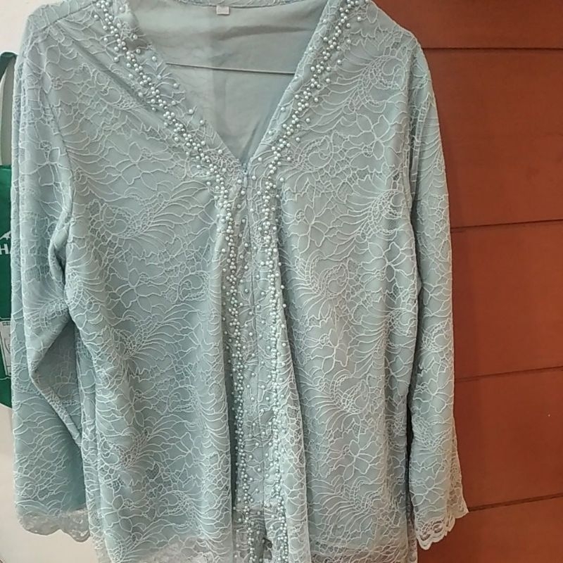 Kebaya Hijau Tosca brokat Prancis XL