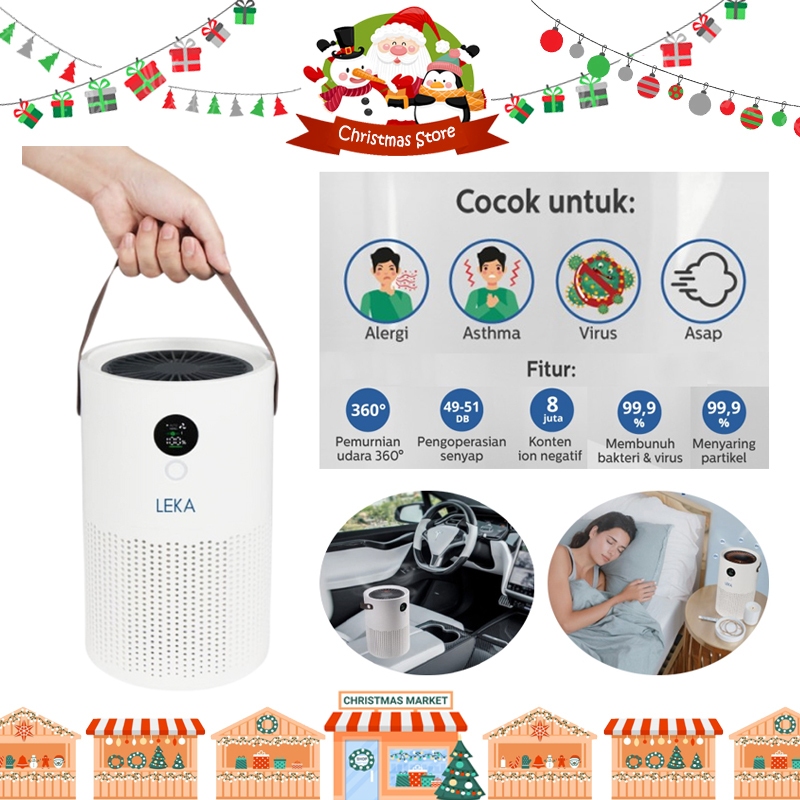 LEKA AP7809 Portable Air Purifier Rechargeable HEPA13 Filter Anion AP 7809 UVC