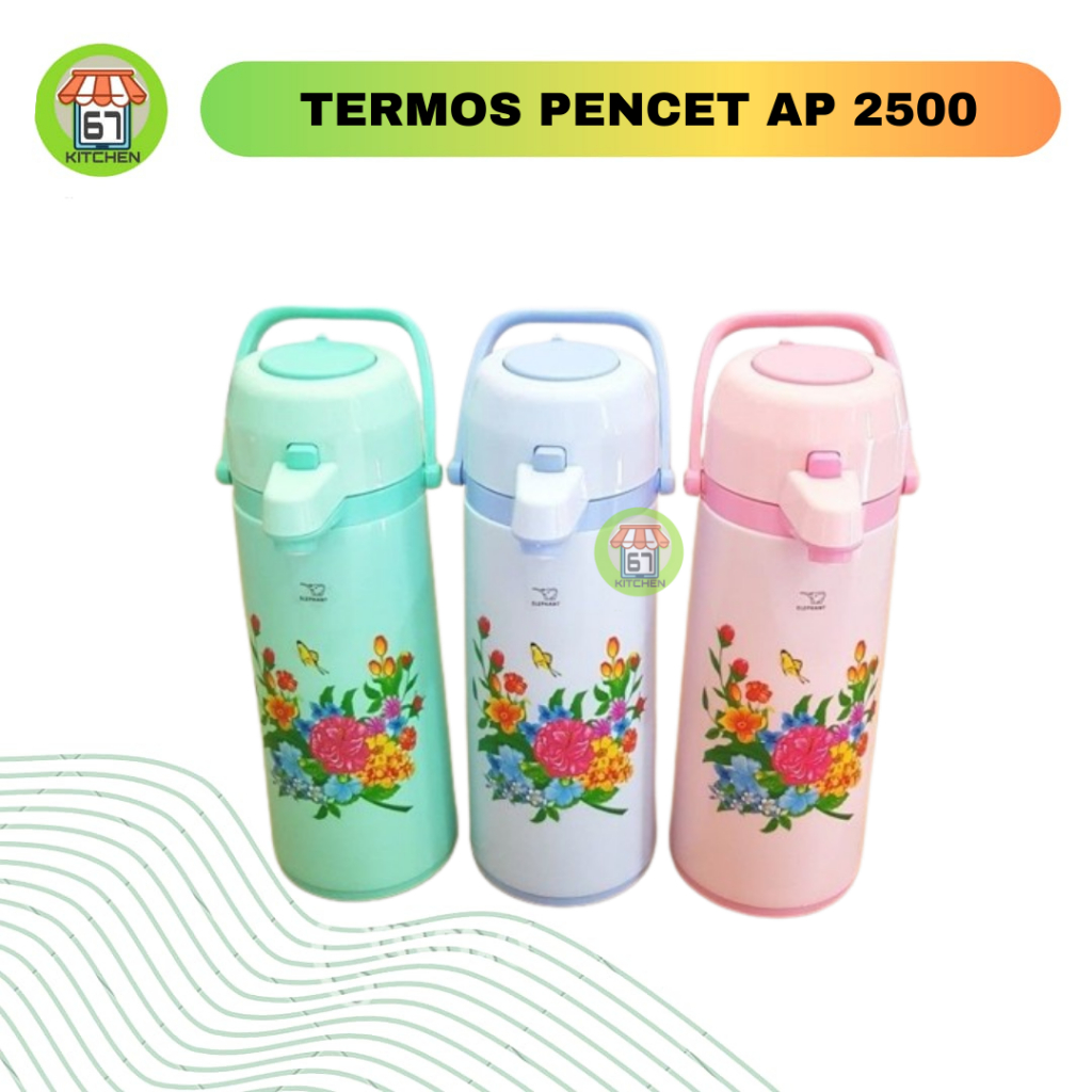 Termos Pencet Air Panas Termos Pijit Air Panas Pencet Gajah AP 2500