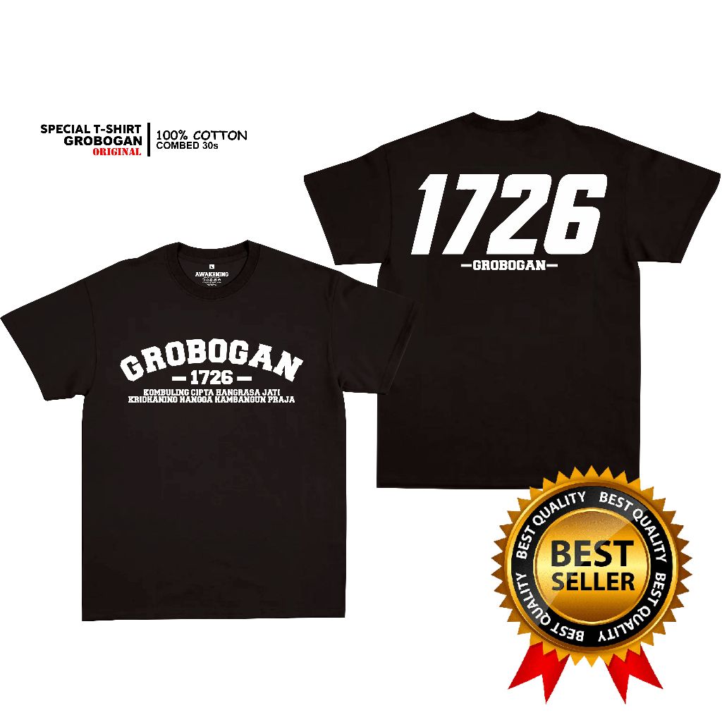 TSHIRT KAOS GROBOGAN PREMIUM || BAJU KAOS GROBOGAN STREETWEAR || GROBOGAN PRIDE