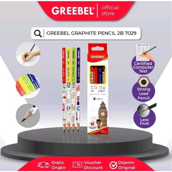 

GREEBEL Pensil Pencil Kayu Karakter/Grafit/Graphite 2B 7029