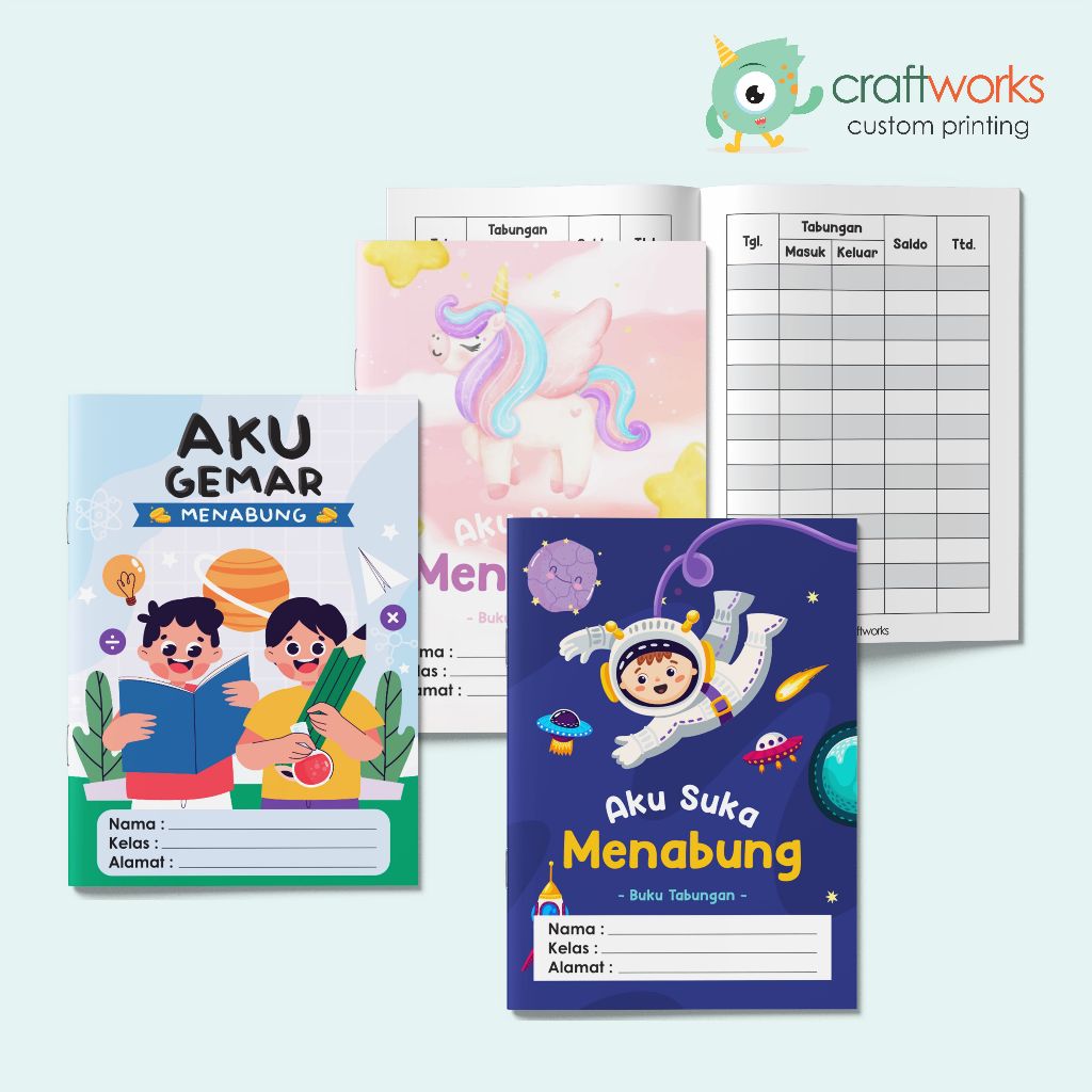 

BUKU TABUNGAN ANAK A6 CUSTOM - 32 HALAMAN
