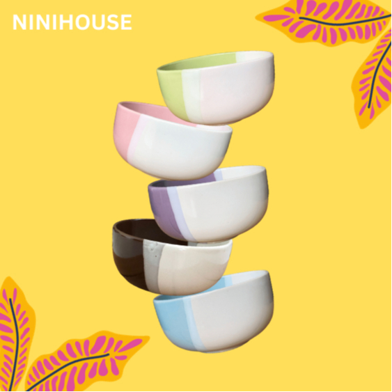 Mangkok Kaibon Two Tone Dua Warna Keramik Souvenir