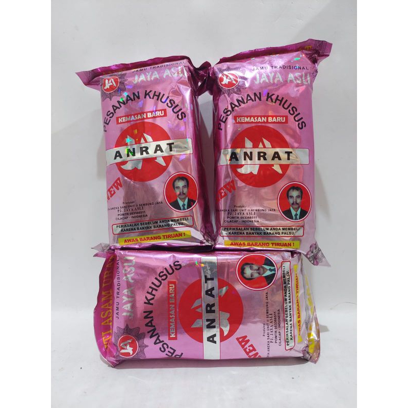 

Anrat jamu asam urat jaya asli isi 30 sachet