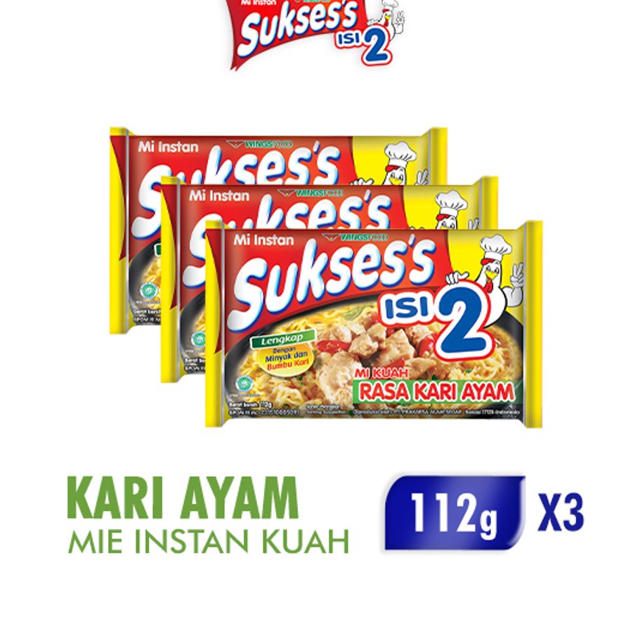 

C6369 Suksess Mie Instan Kari Ayam Bag 112 gr x3