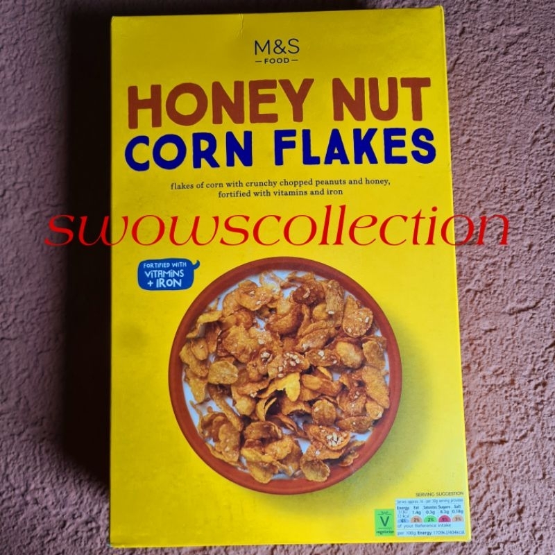 

M&S MARK MARKS & AND SPENCER HONEY NUT CORN FLAKES FLAKE CEREAL SEREAL JANGUNG MADU