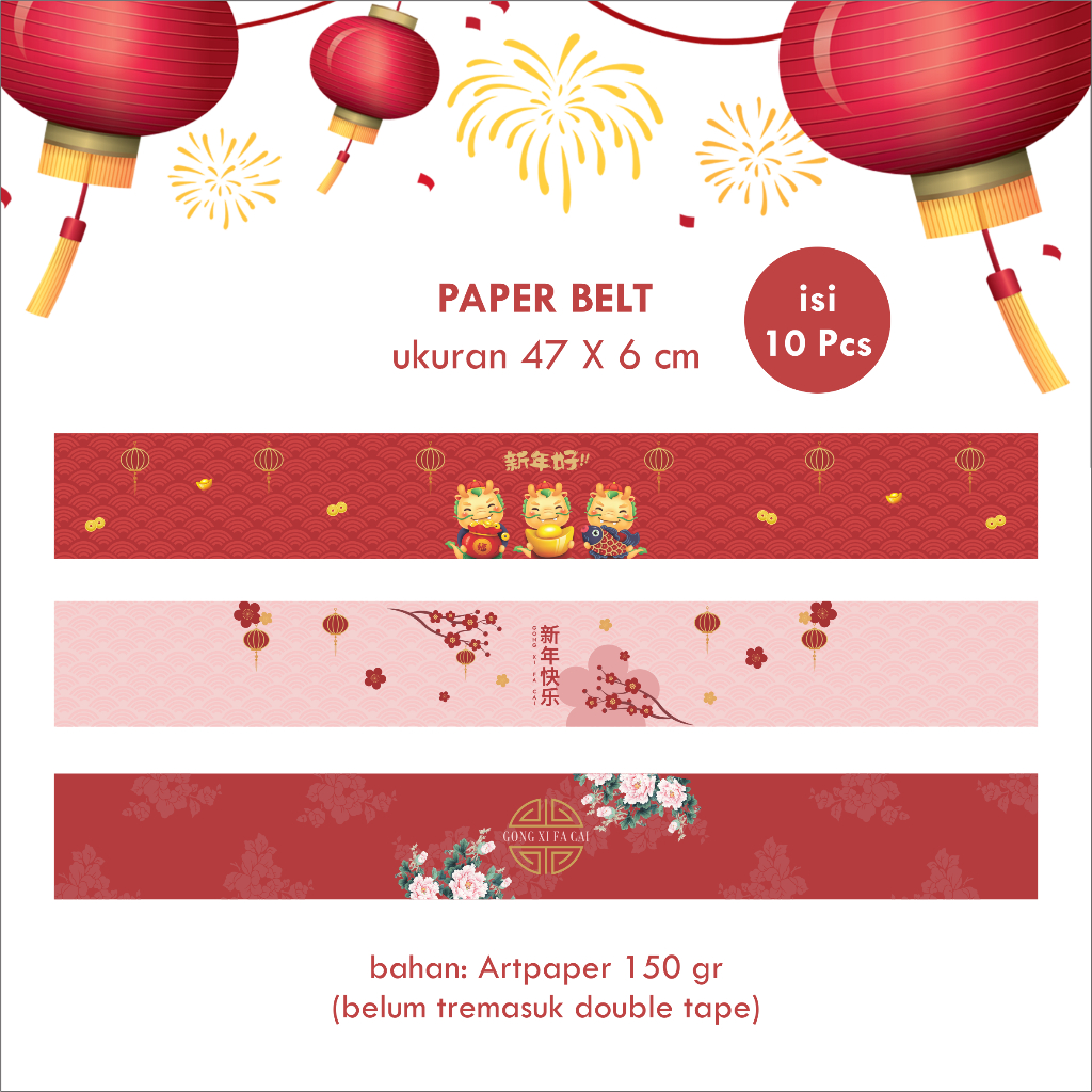 

20 Pcs Paper Belt Imlek Sleeve Chinese New Year