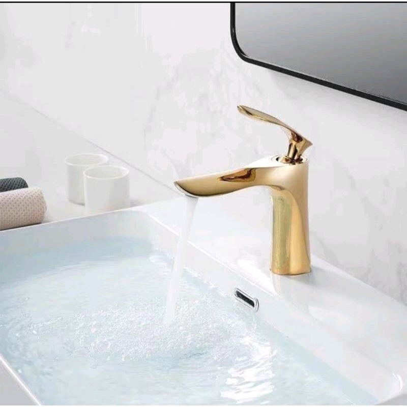 Kran wastafel model antik stainless gold & Black