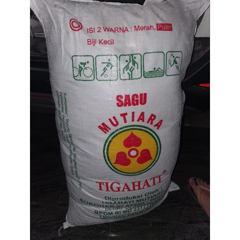 

Sagu Mutiara Cap Tiga Hati 50kg Sak 3hati