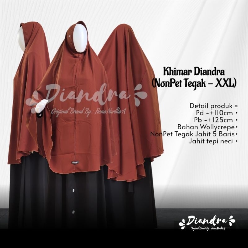 Khimar Wollycrepe Jilbab Wollycrepe XXL NonPet Merk Diandra Hijab