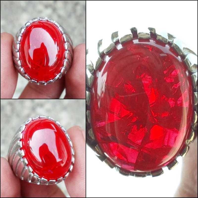 Cincin Batu Red Garnet Pecah Seribu