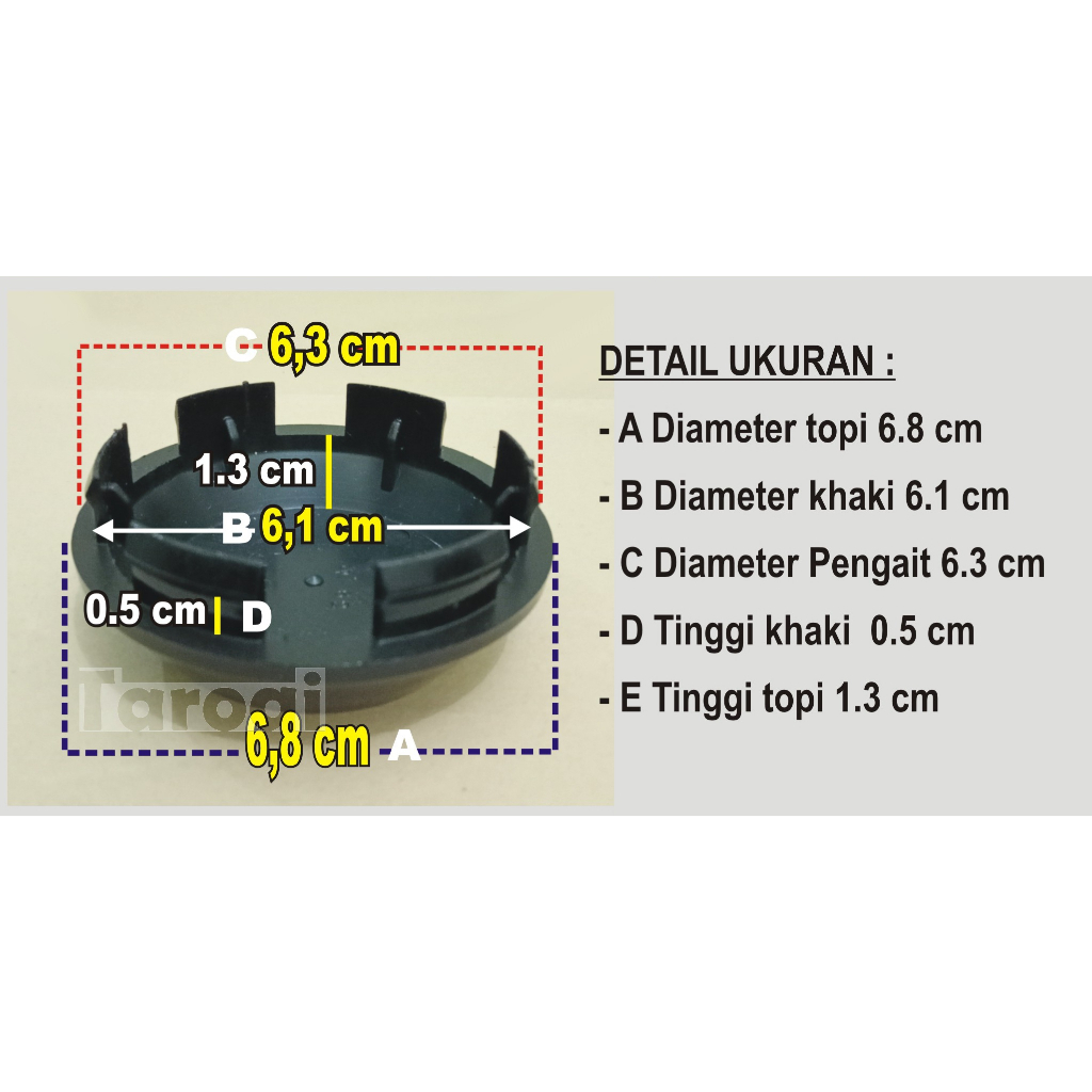 Tutup Dop Center Velg Enkei RPF1 R15 Plastik Hitam