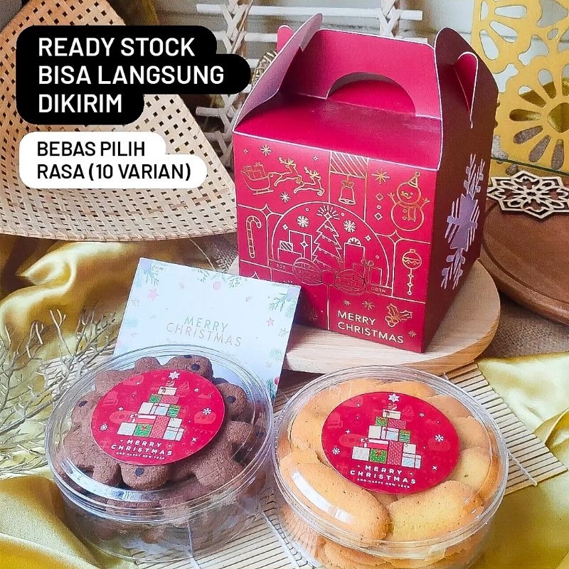 

(READY BISA INSTANT) Hampers Natal & Tahun Baru - FREE CARD & PAPERBAG | Christmas & New Year Hampers - Parsel Christmas Kue Kering Bisa Pilih Isi Sagu Keju, Lidah Kucing, Coklat Mede, Putri Salju, dll