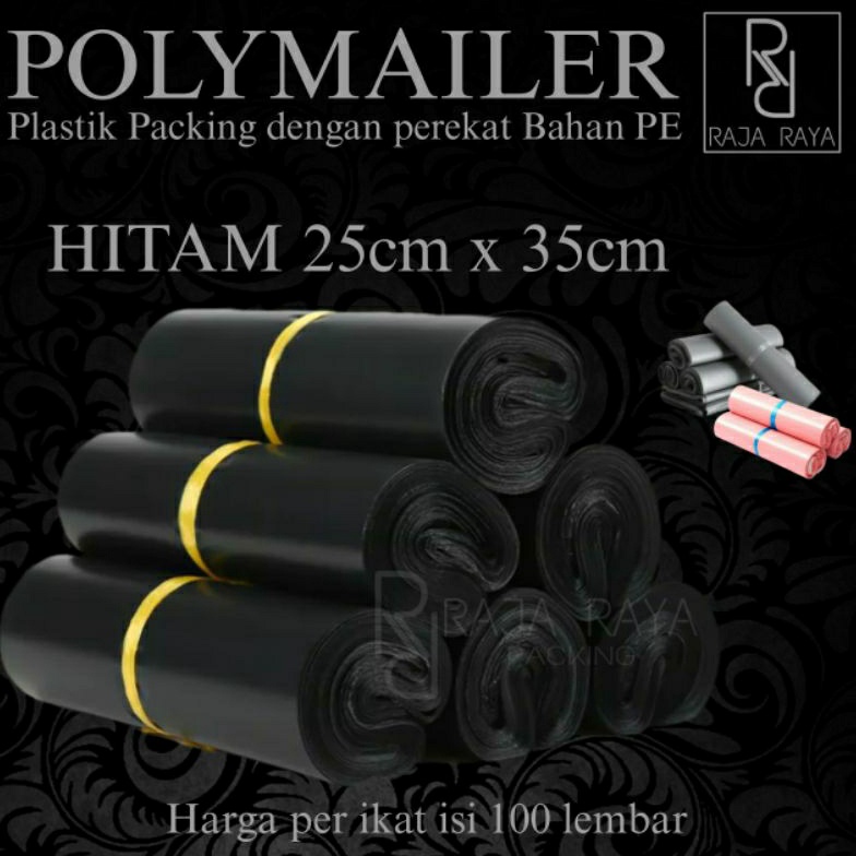 

Jaman Now RR Polymailer hitam PE polymailer 25x35 plastik polymailer packing olshop plastik packing online shop SG6