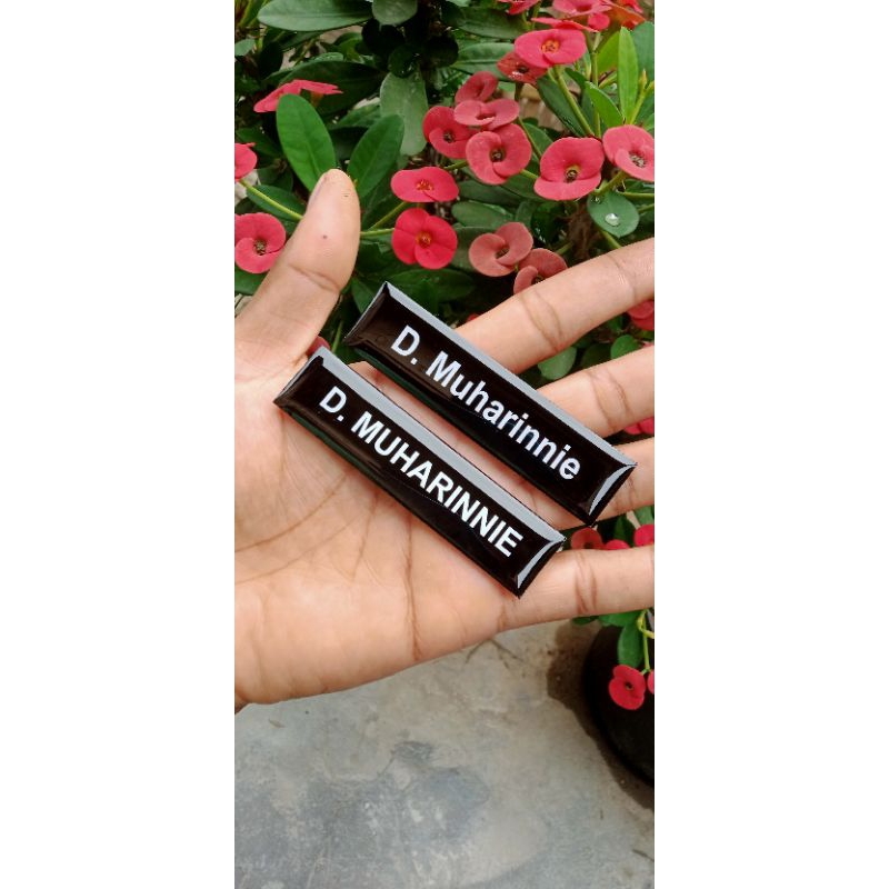 

Name tag / Nama Dada Akrilik TNI Full Black 2,5 x 8 cm