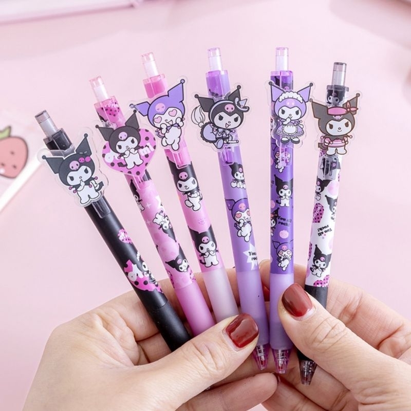 

pulpen tekan lucu gambar kuromi - pulpen aesthetic - pulpen gel mekanik