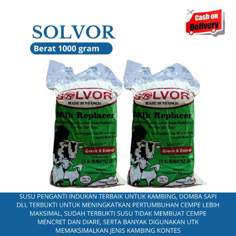 SOLVOR - Susu Penganti induk premium anti mencret dan diare (untuk cempe Pedet dll)