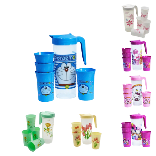 TEKO GELAS SET PLASTIK 5 IN 1 BPA Free / TEKO BRANAK