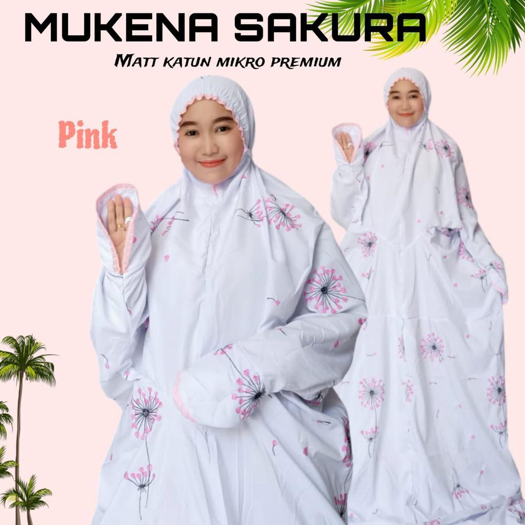 (cod) Mukena Sakura Katun Mikro Lajuran Bordil Timbul